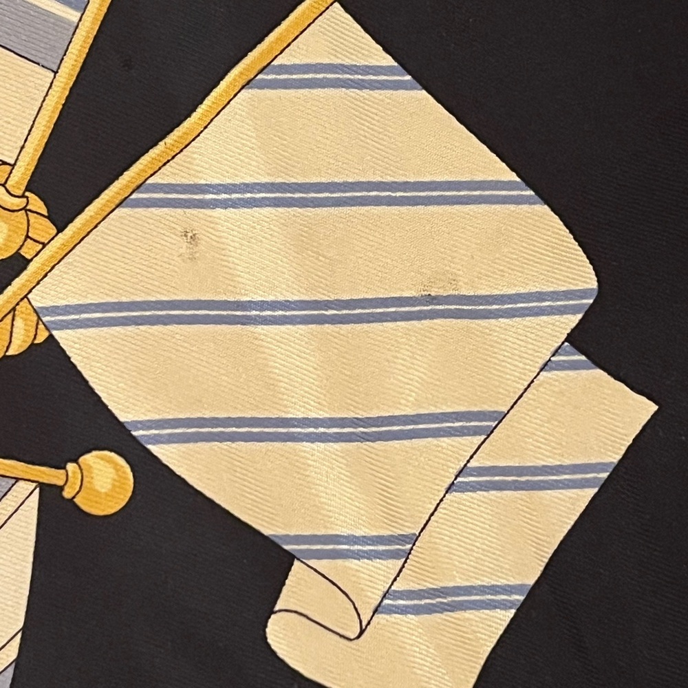 Elegant Italian "Brooks Brothers" Silk 100% Nautical Scarf shown as top. 34"x34" - Picture 6 of 7